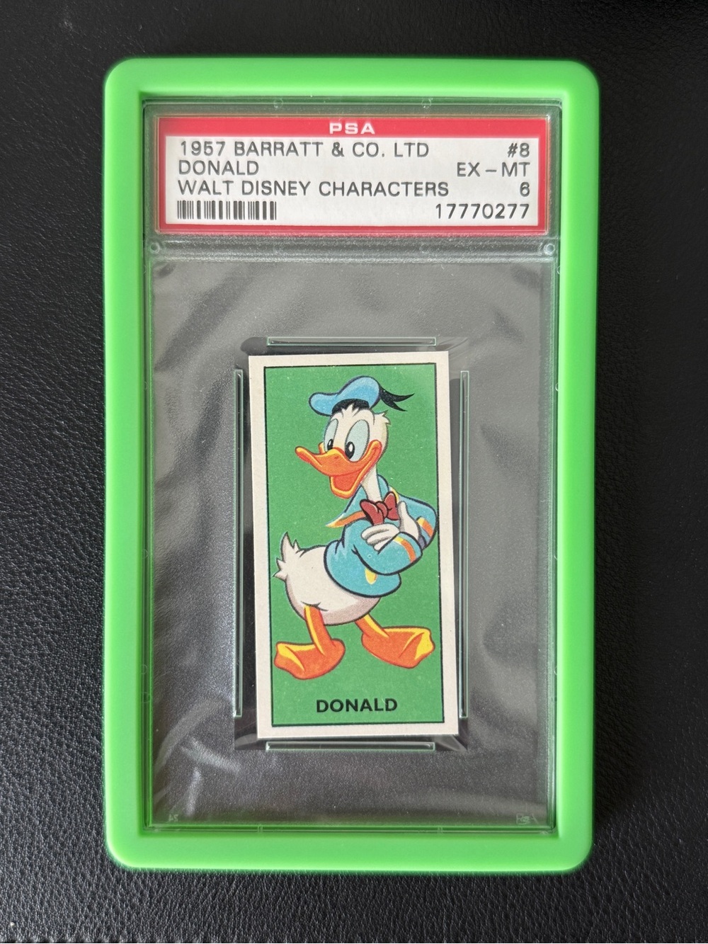 Vintage Barrett And Co. LTD Walt Disney Donald Duck Collectible Card - Green